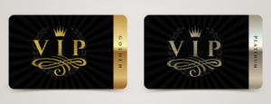 Digital Gold Foil Printing Brisbane - two black VIP cards one with gold foil and one with platinum foil - call Infinite Print Brisbane - two black VIP cards, one with gold foil and one with platinum foil - call Infinite Print today