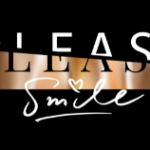 Digital printing foil Brisbane - black card with "Please Smile" in white and black writing and rose gold foil through middle of card cutting the word "Please" in half - Call Infinite print today